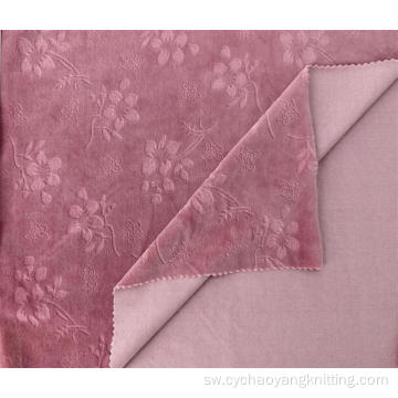 Kitambaa cha Jacquard giza-bluu velvet